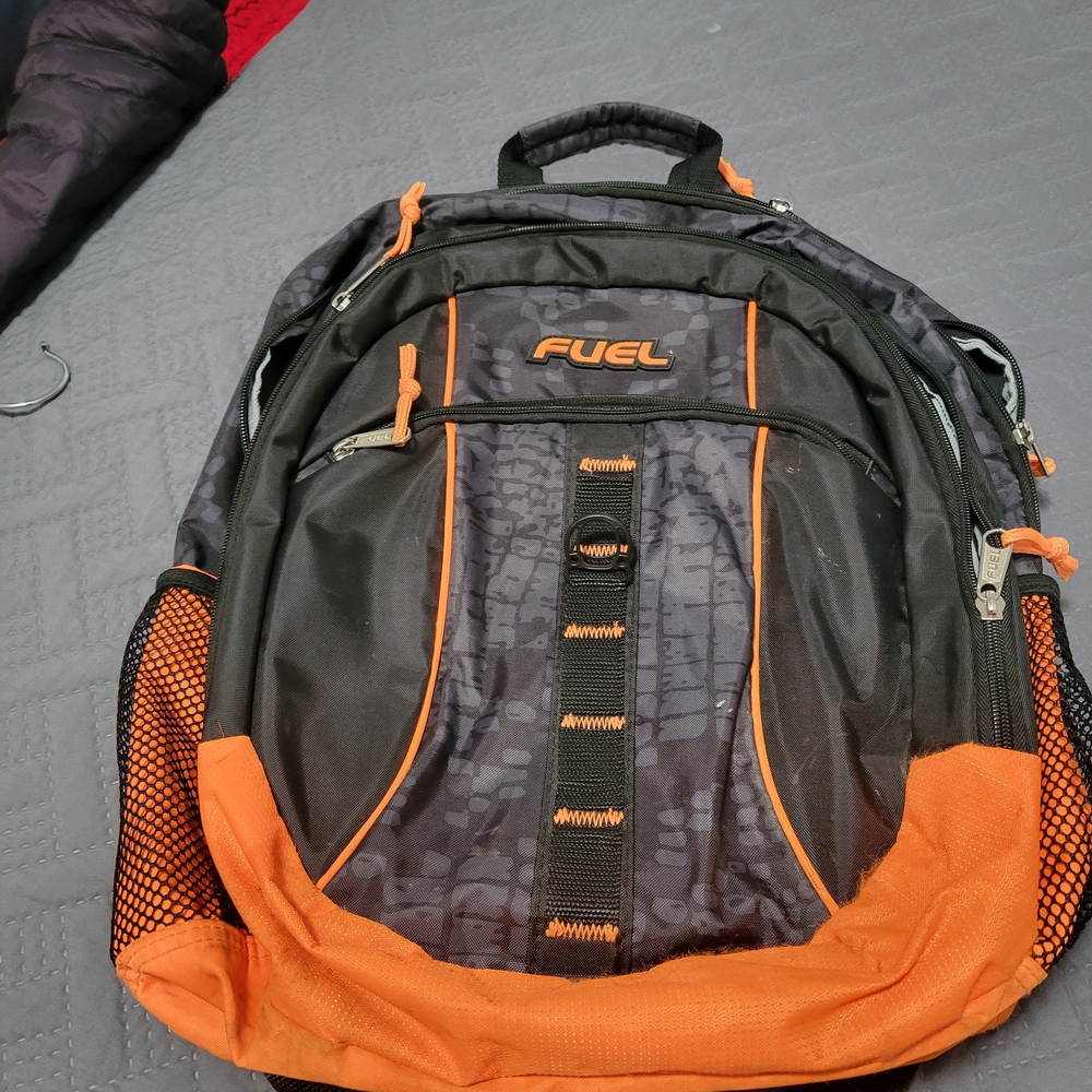 Fuel Black and Orange Men's Backpack